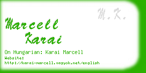 marcell karai business card